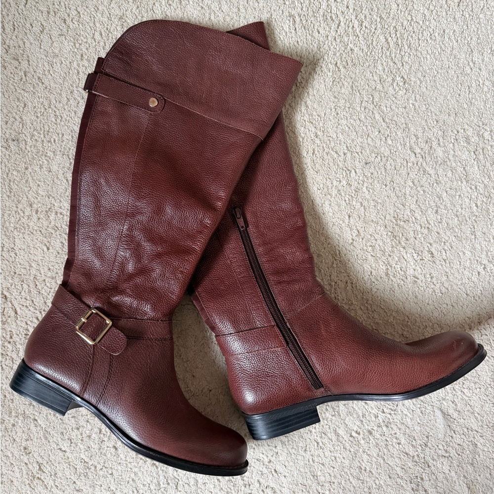 Naturalizer Wide Calf Rich Brown Over the Knee Boots New
